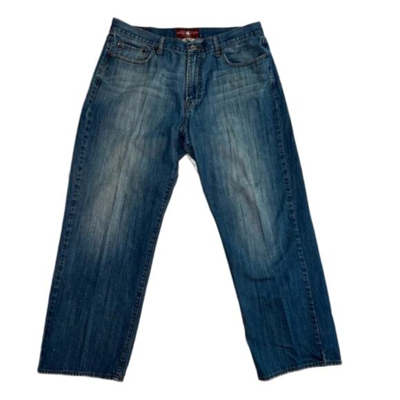 Lucky Brand 181 Relaxed Straight Jeans Size 38x30 Medium Wash 7MG1001 - Picture 1 of 12